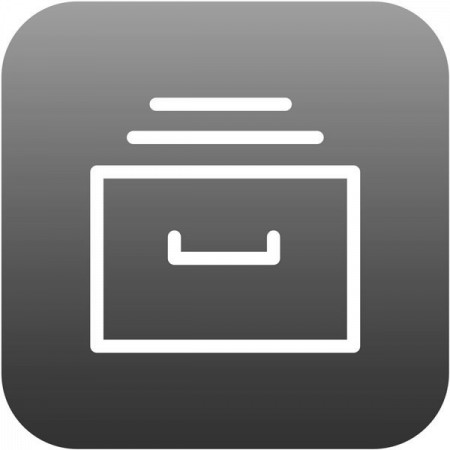 a blue file drawer icon